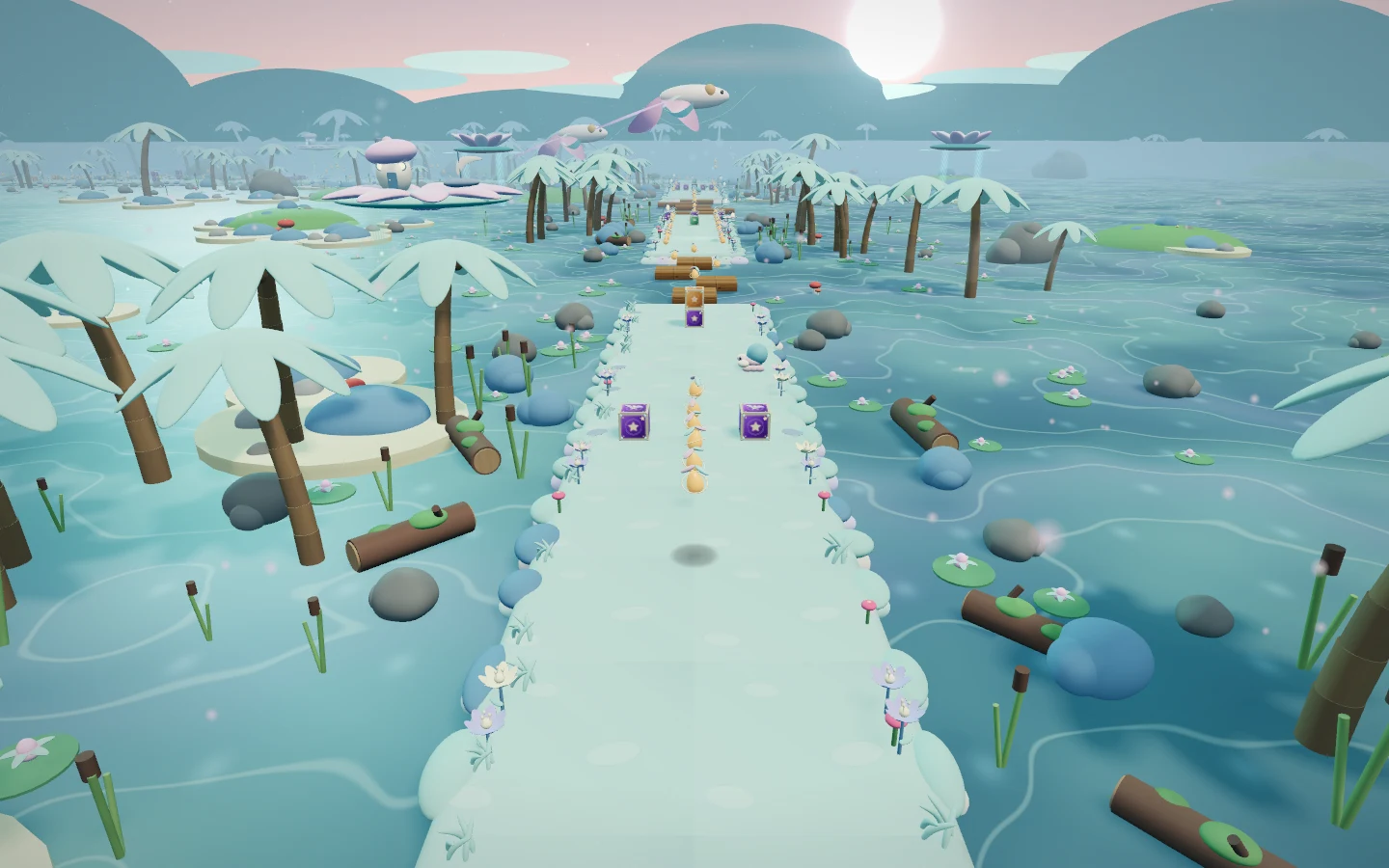A path through the dreamy waterways and lily pads of River Rapids