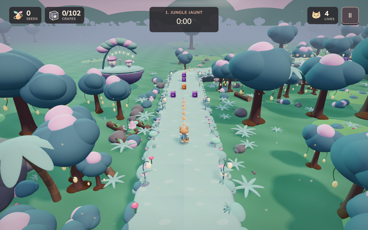 Pawsitive game and HUD at 1280 by 800 pixels on Desktop.