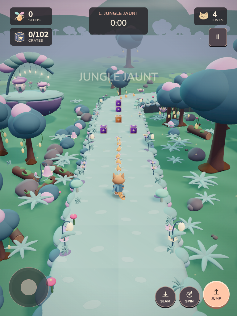 Pawsitive game and HUD at 768 by 1024 pixels on Tablet.