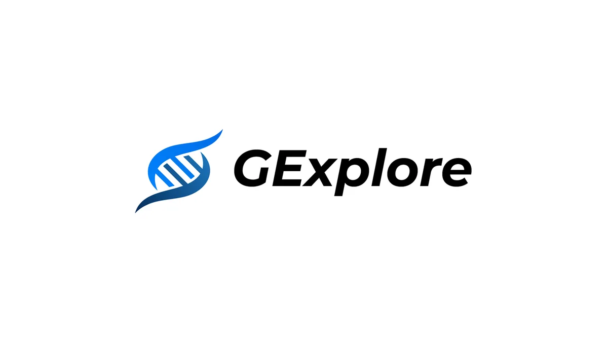 The GExplore logo — the C. elegans form with a hidden DNA helix.
